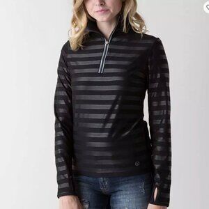 VOGO Athletica Charcoal and Black Activewear Reflective Top - Size M